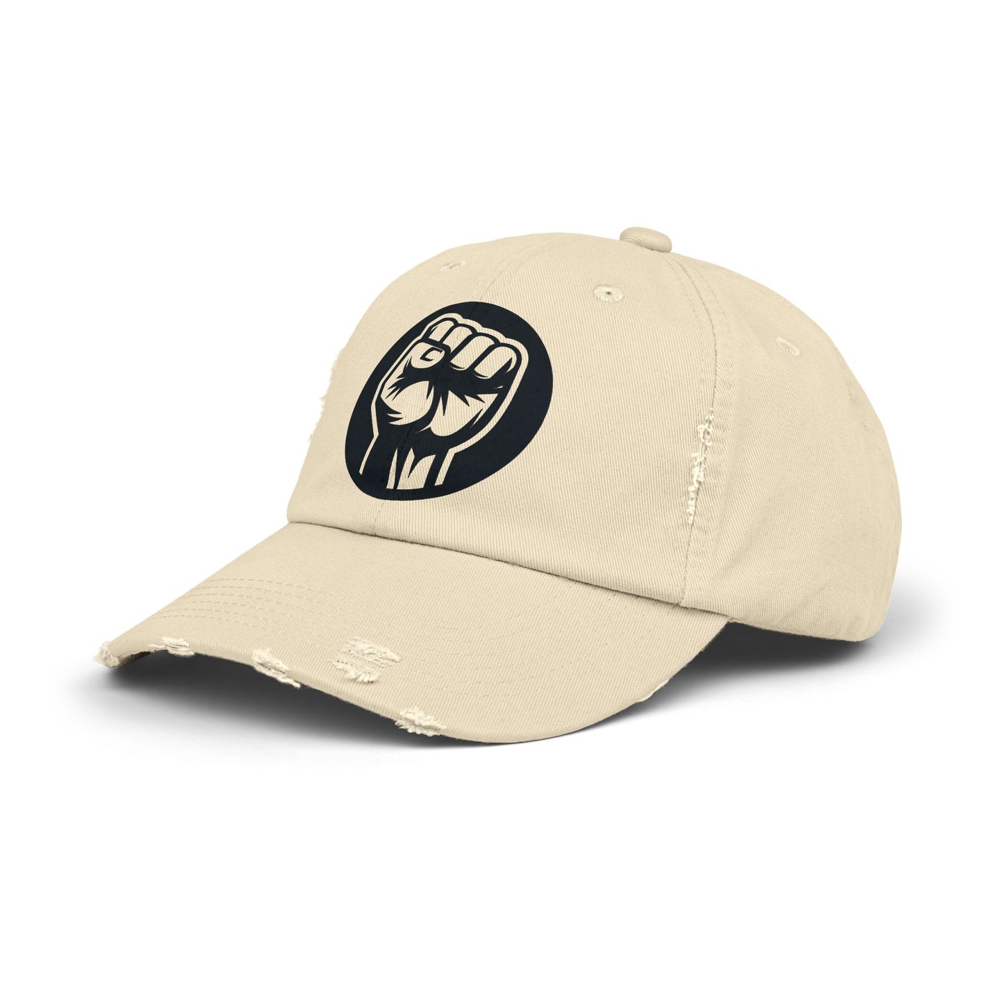 Unisex Distressed Cap with Fist Design | Empowerment Hat | Perfect for Activists and Casual Wear