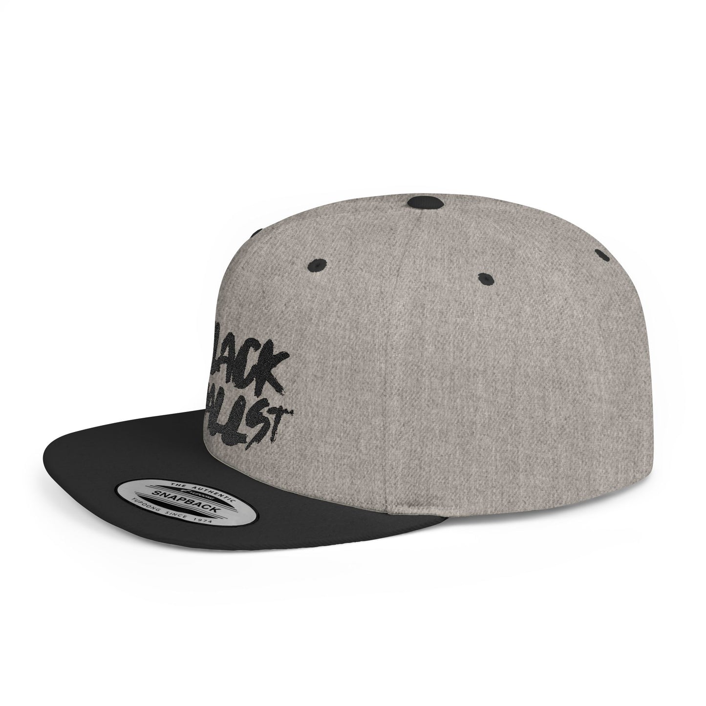 Trendy Flat Bill Snapback - Black Wallst Design