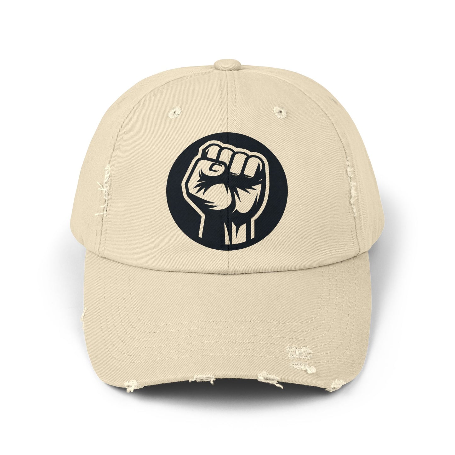 Unisex Distressed Cap with Fist Design | Empowerment Hat | Perfect for Activists and Casual Wear