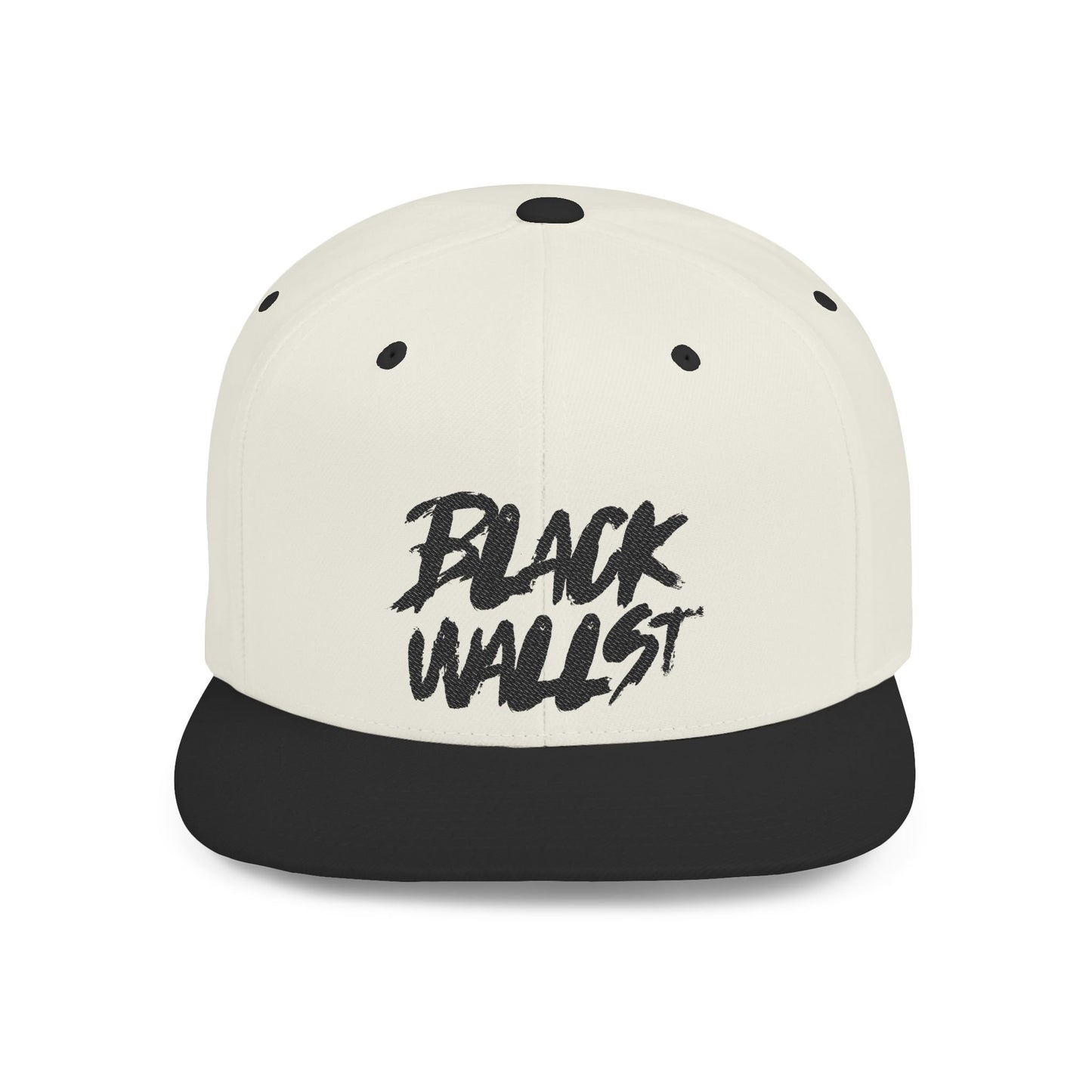 Trendy Flat Bill Snapback - Black Wallst Design