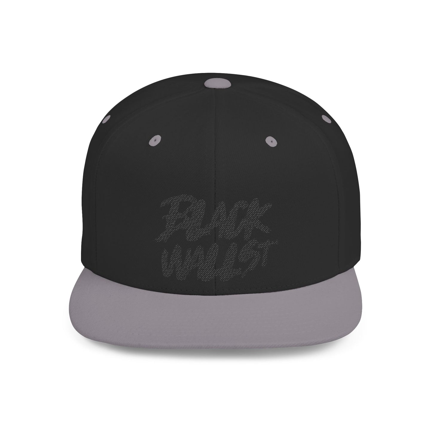 Trendy Flat Bill Snapback - Black Wallst Design