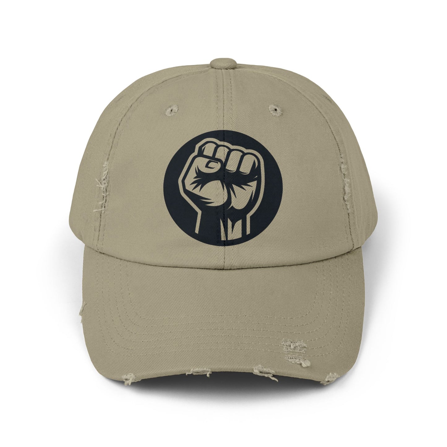 Unisex Distressed Cap with Fist Design | Empowerment Hat | Perfect for Activists and Casual Wear