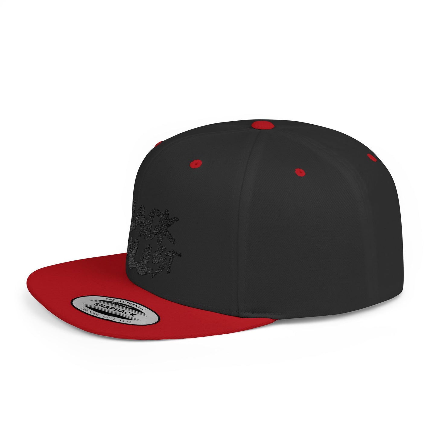 Trendy Flat Bill Snapback - Black Wallst Design