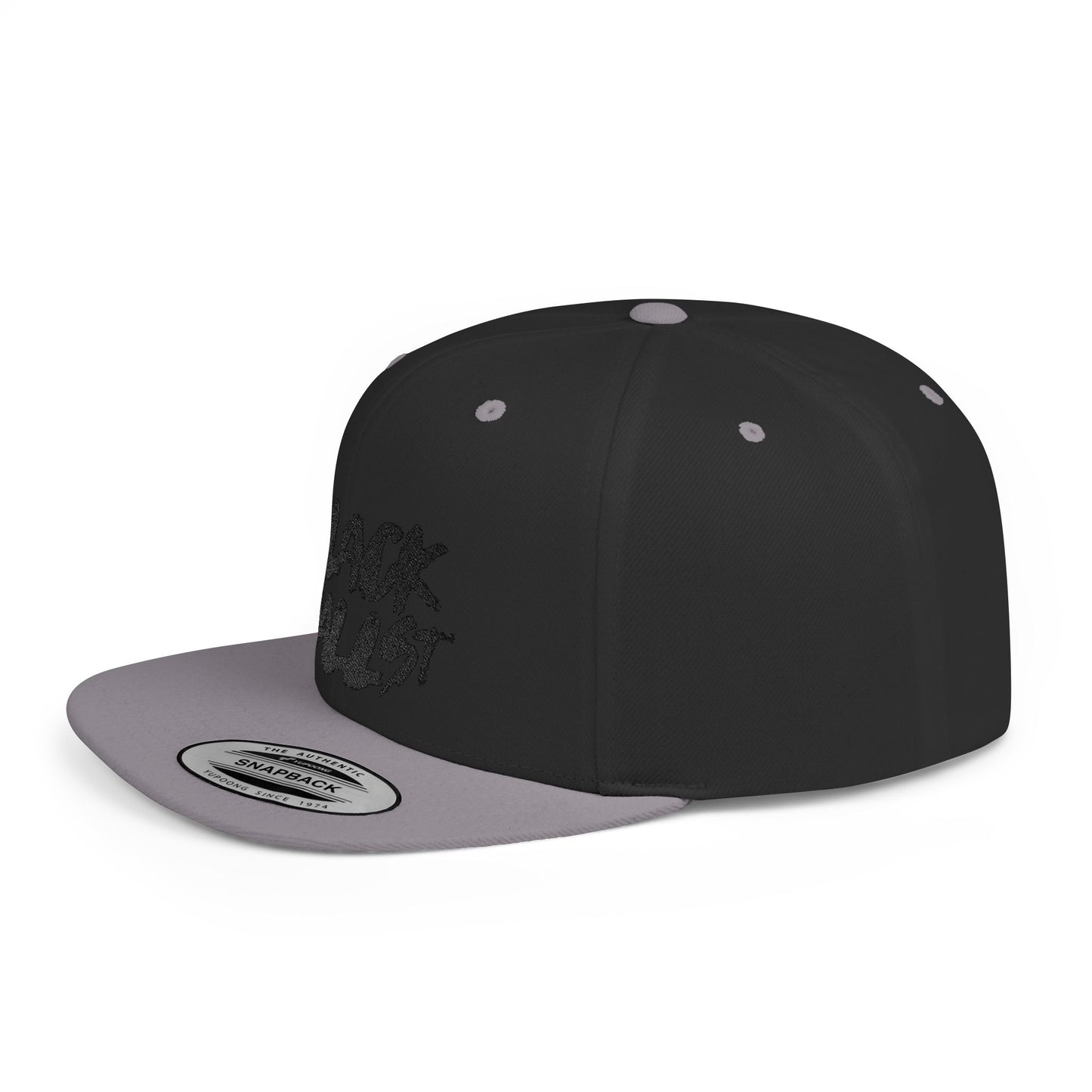 Trendy Flat Bill Snapback - Black Wallst Design