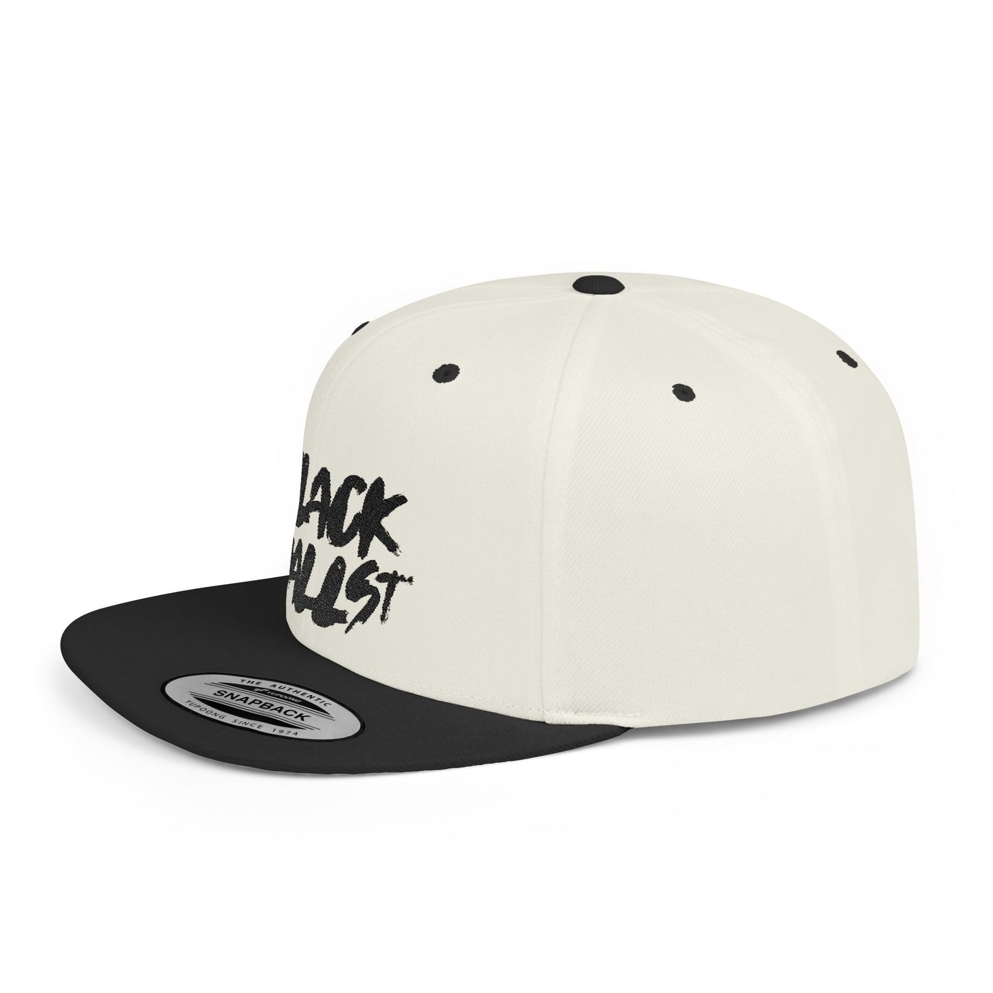 Trendy Flat Bill Snapback - Black Wallst Design
