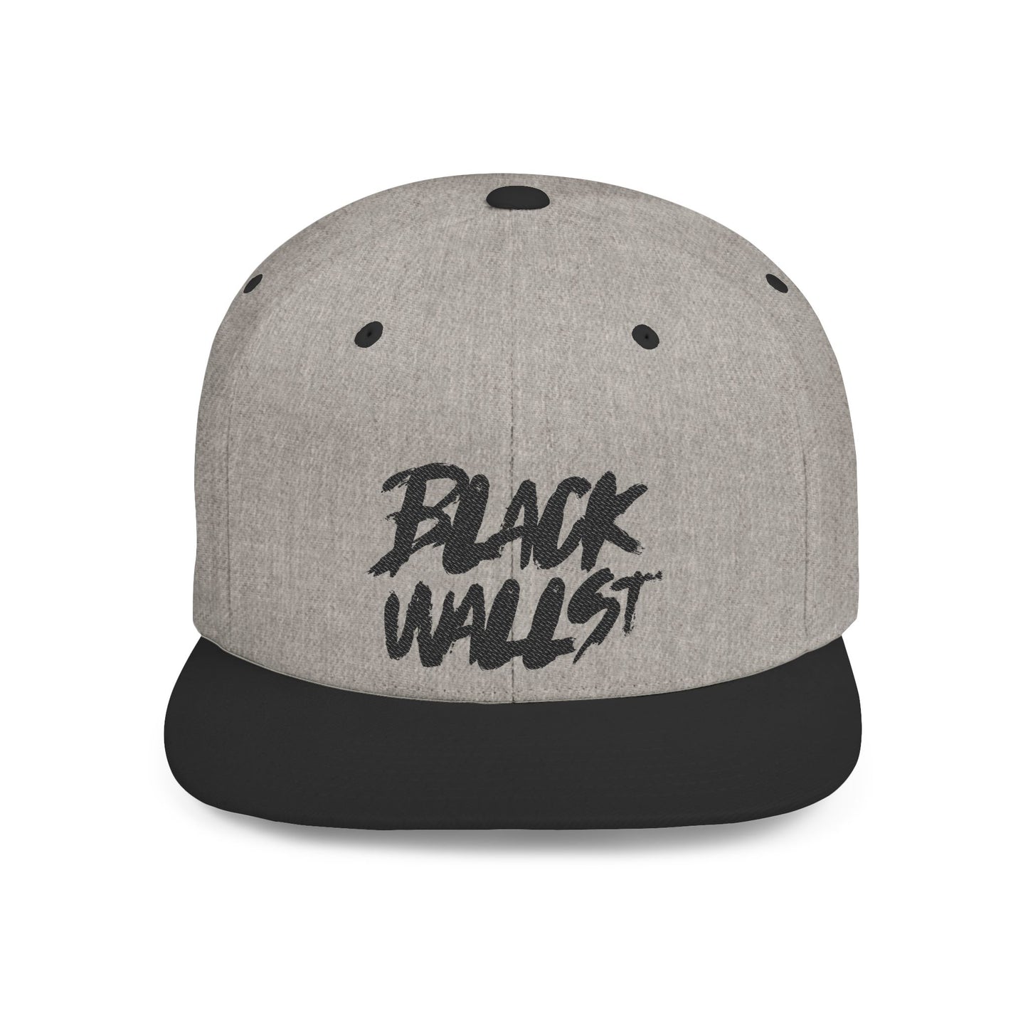 Trendy Flat Bill Snapback - Black Wallst Design