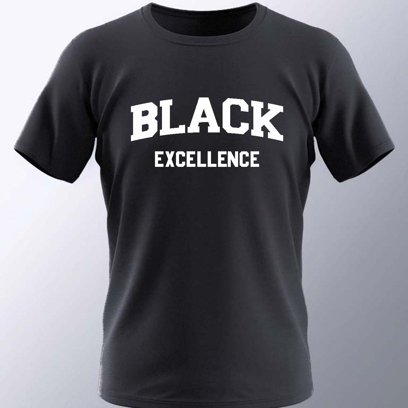 Men's Fashion Tees, Plus Size "Black Excellence" Graphic Print T Shirt Short-sleeve Tops For Summer, Men Clothing