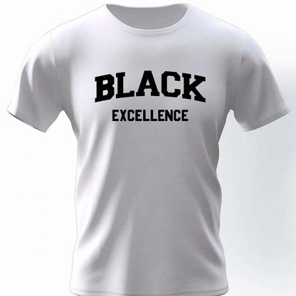 Men's Fashion Tees, Plus Size "Black Excellence" Graphic Print T Shirt Short-sleeve Tops For Summer, Men Clothing